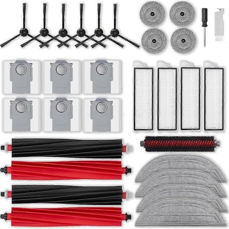 Accessoires pour Roborock S8 MaxV Ultra / S8 Max Ultra, 4 Main brosses, lingettes, filtres, sacs à poussière (1/5)