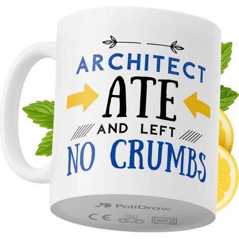 Mug humoristique pour architecte, avec un texte amusant et un design graphique original. Idéal pour les anniversaires, les fêtes et les occasions spéciales. Mug premium pour la maison, le bureau et le (1/5)