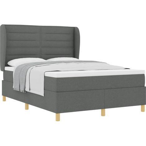 Maison Exclusive - Lit à ressorts avec matelas gris foncé 90x190 cm Gris foncé (1/5)