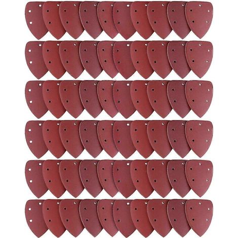 Lot de 60 feuilles abrasives, grains 40/60/80/100/120/180/240/320/400/800, idéal pour ponceuse multi-usages (1/5)