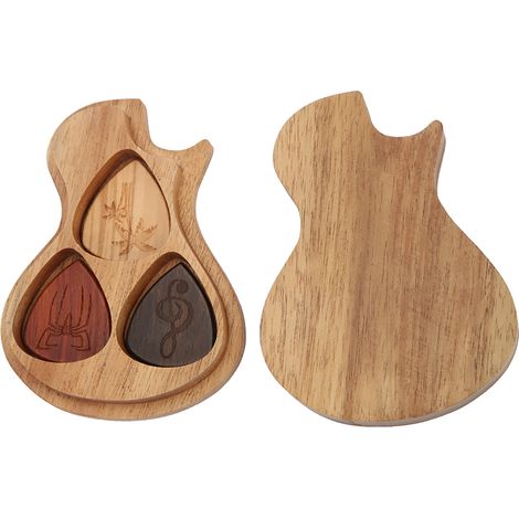 Étui pour médiators, étui en bois massif, coffret cadeau original pour médiators, coffret cadeau de Noël pour médiators. (1/5)