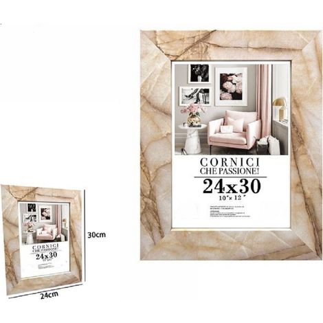 TrAdE Shop Traesio - Cornice Foto Portafoto Quadri Tele Poster 24 X 30 Cm Modello Effetto Marmo 71665 -