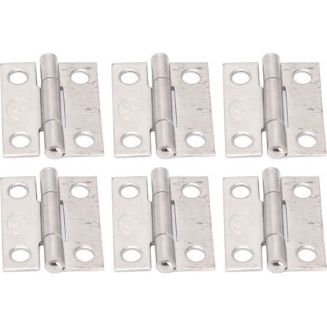 Lot de 10 charnières 1 pouce en acier inoxydable 304 à 4 trous pour coffrets marins, meubles et portes de placard (1/5)