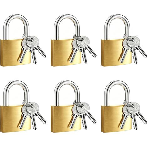 Cadenas à Clé, 38mm, Petit Cadenas pour Valise et Casier Avec Clés, Sécurité pour Bagage, Pour Valise Avion Sacs de Voyage, Pour Armoires Boîte à Outils (1/5)