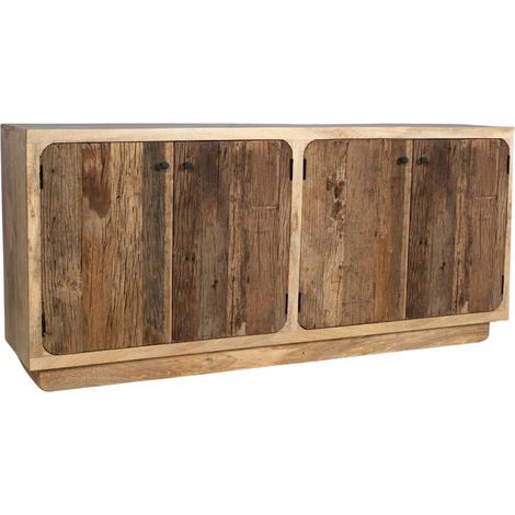 Meuble sous vasque en bois de manguier et en bois recyclé Barry (1/5)