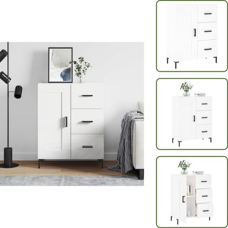 Sideboard Weiß 69,5x34x90 cm Holzwerkstoff - Schreibtisch - Wohnzimmermöbel - Sideboard - Regal - Aufbewahrung (1/5)