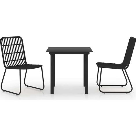 Set da Pranzo da Giardino 3 pz  Salotto da Giardino in Polyrattan e Vetro (1/5)