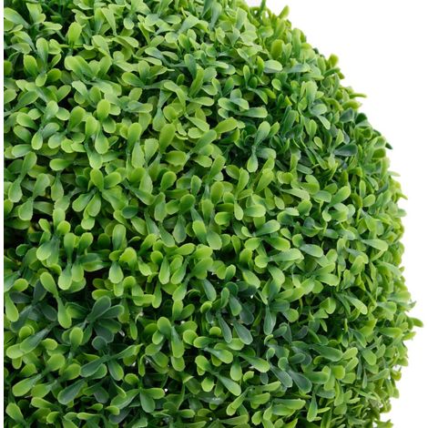 Plante de buis artificiel avec pot Forme de boule Vert 50 cm