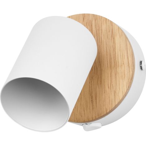 OSRAM OSRAM LED Spot Ligne Bois Plafonnier GU10, Spot mural, Décor Blanc/Bois, Acier/Bois de caoutchouc, orientable, ON/OFF