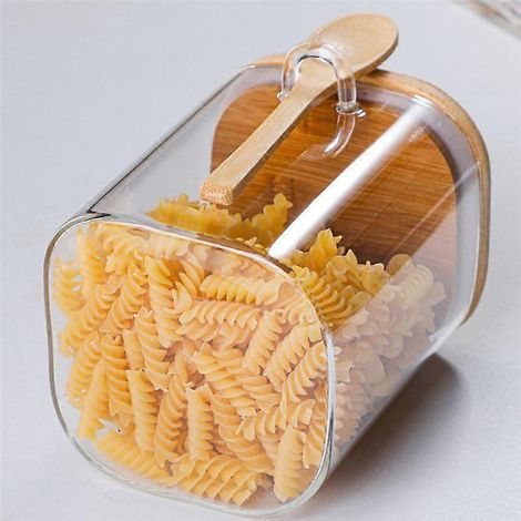 Bocal en verre carré - Récipients de conservation alimentaire en verre borosilicate (1/5)