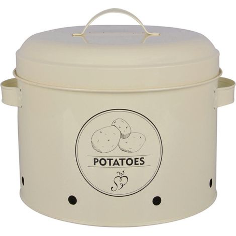 Cremefarbener Vintage-Kartoffelbehälter