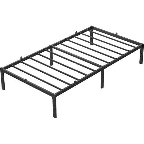 Vasagle – Lit 90 x 190 avec rangement sous le sommier – Cadre métallique noir – Montage rapide – Design moderne – Capacité de charge 250 kg (1/5)
