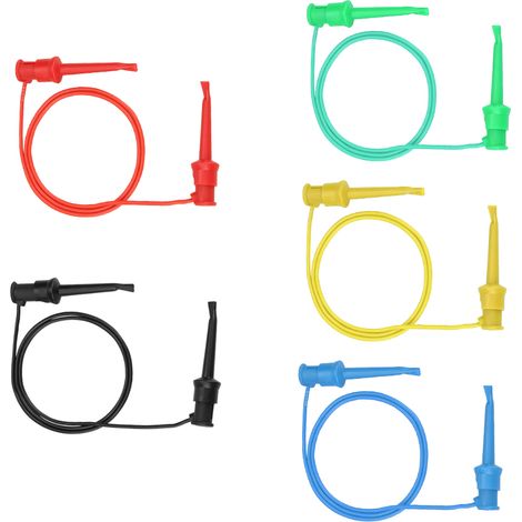 Set aus 5 Silikon-Testklemmen für elektrische Multimeter mit zwei SMD-Schaltungen und integriertem Schaltkreis, mit Haken. (1/5)