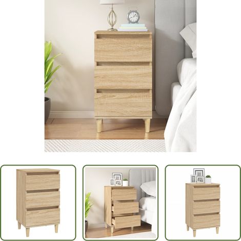vidaXL Holzbeine -  Nachttisch Sonoma-Eiche 40x35x70 cm Holzwerkstoff (1/5)