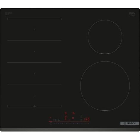 Bosch – Plaque induction 4 foyers 7400W – Zone flex – Commande DirectSelect – Design biseauté – Couleur noire (1/5)