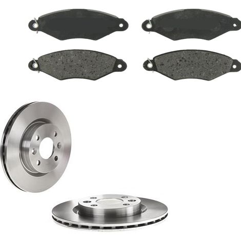 KIT FRENI ANTERIORI compatibile con RENAULT KANGOO (KC0/1) - DISCHI + PASTIGLIE OEM: P 56 038 , P 68 042 / 16150 /SOSTITUZIONE DIRETTA/BASSA POLVERE/SILENZIOSO