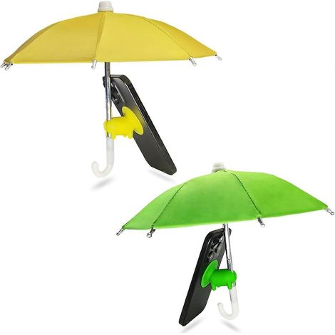Parapluie magnétique téléphone lot de 2 protection solaire universelle support ventouse mini cochon jaune vert piscine plage (1/5)