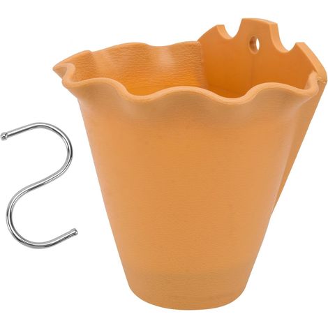 Pot de fleurs suspendu en plastique orange brillant pour le jardin, design moderne et élégant (1/5)