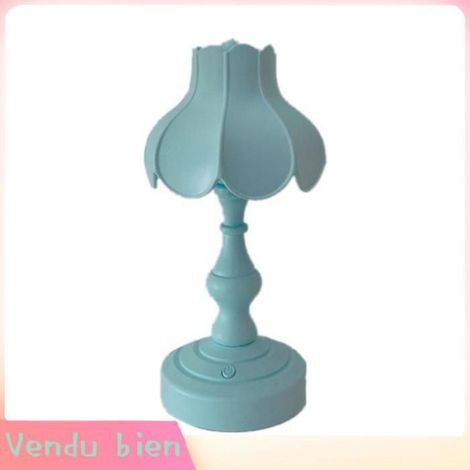 HURRISE Lampe de bureau Lotus Leaf Lampe de bureau rétro feuille de Lotus, ingénieuse et jolie, 3 Sources de deco poser Bleu clair (1/4)