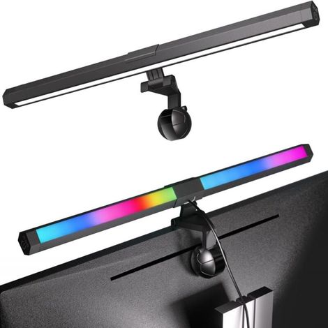 LED-Bildschirmlampe, PC-Schreibtischlampe, USB-Computer, 40 cm, RGB-Lichtleiste, Monitor, Computer, einstellbares Umgebungslicht, 15 Lichtfarben, Lichtleiste für Gaming, Lesen, Büro (1/4)