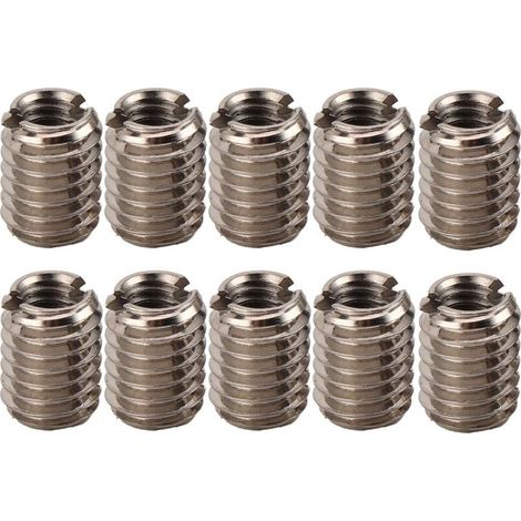 Jeu de 10 inserts filetés inox M4x0.7 femelle / M6x1.0 mâle, longueur 8mm (1/5)