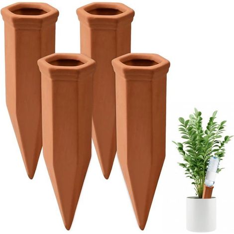 4 Pcs Arrosage Goutte à Goutte Bouteille,Cône en Argile Goutte à Goutte,Irrigation Goutte à Goutte Bouteille avec Reservoir (1/4)