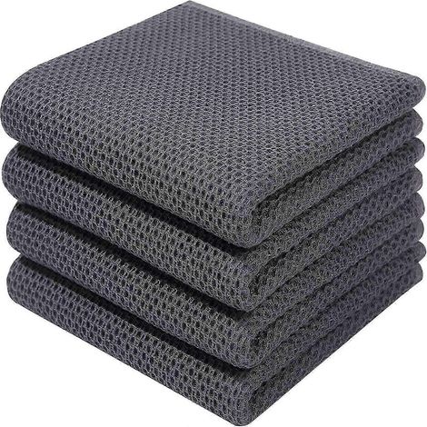 Lot de 6 torchons de cuisine en coton 100% éponge, chiffons ultra-absorbants avec passant de suspension pour vaisselle (1/5)
