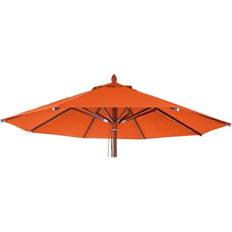 [NEUWERTIG] Ersatz-Bezug für Gastronomie Holz-Sonnenschirm HHG-667, Sonnenschirmbezug Ersatzbezug, rund Ø4m Polyester terracotta