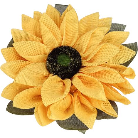 Couronne de tournesols artificiels jaunes ronds pour porte d'entrée, fenêtre ou décoration intérieure (40 cm). (1/5)