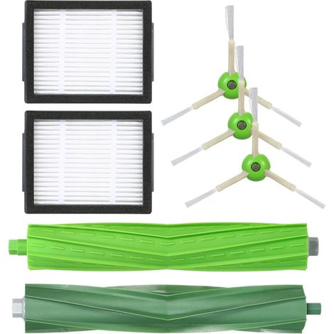 iRobot Roomba i7 i7 + / i7 Plus E5 E6 E7 Ensemble d'accessoires pour aspirateur 7 pieces (3 brosses laterales + 2 grilles de filtre + 2 brosses principales) (1/4)
