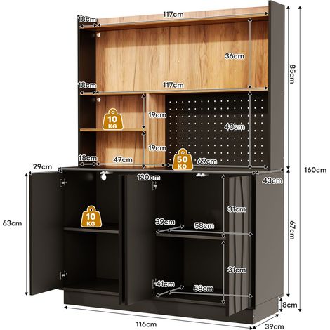 Kleiderschrank aus MDF in Schwarz 120 x 43 x 160 cm HOMAIRE (1/5)