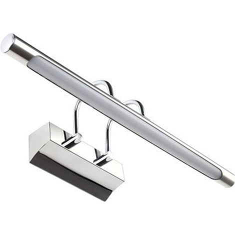 DEBUNS 48 cm LED-Badezimmerspiegel, 8 W, Warmweiß, drehbar, wasserdicht, Weißchrom (1/5)