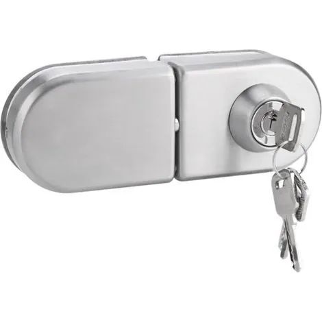 Memkey – Serrure de porte en verre antivol – Acier inoxydable – Pour épaisseur de 10 à 12 mm – Installation facile – Utilisation salle de bains et bureau
