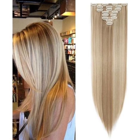 Extension per capelli e accessori per parrucche – Extension a clip in capelli naturali, set completo, 8 pezzi, 18 clip (1/3)