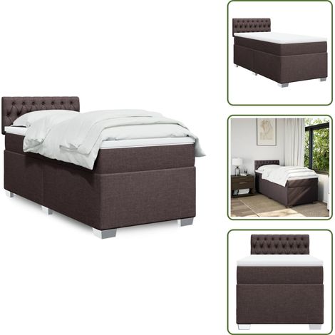 Boxspringbett mit Matratze Dunkelbraun 100x200 cm Stoff - Boxspringbett - Doppelbett - Bettsystem - Schlafsofa - Polsterbett