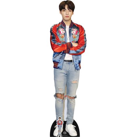 Figurine en carton BTS Jeon Jungkook (Jungkook) blazer rouge (kpop) -Haut 178cm (1/4)