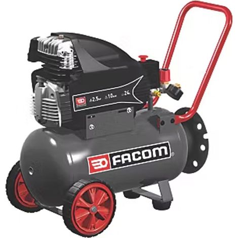 Facom – Compresseur coaxial lubrifié 24 L – Pression 10 bar – Débit d'air 260 L/min – Moteur 2,5 HP – Usage intensif – 427221