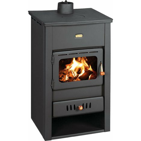 Estufa de leña con placa superior de hierro fundido Prity K2 CP - 10.4 kW, Potente y Resistente