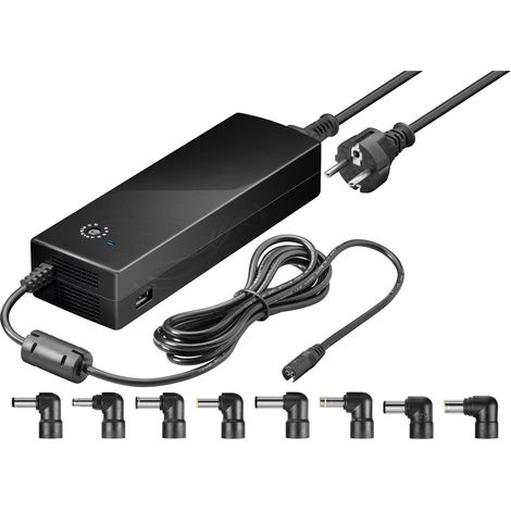 Notebook-Netzteil 134,5 W, inkl. 8x DC-Adapter und 1x USB-A-Buchse, 12 V - 24 V bis max. 8,5 A. (1/2)
