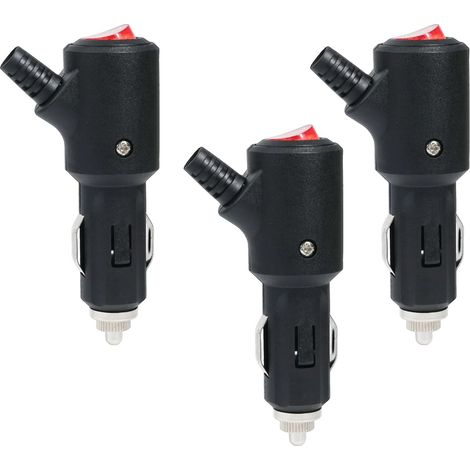Adaptateur Prise Allume-Cigare Mâle 12V/24V - Lot de 3 Fiches Universelles avec Fusible 15A pour Véhicule, Camping Car, Bateau, Moto, Camion - Embout Cuivre ABS Ignifuge (1/5)