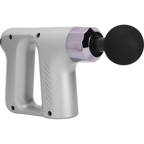 Pistolet de massage à percussion, appareil de massage portatif à vibrations pour tissus profonds et muscles profonds, pistolet électrique argenté (1/5)
