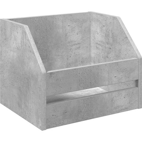 Vinyl Album Box Concrete Grey 38 x 30 x 29 cm Engineered Wood vidaXL