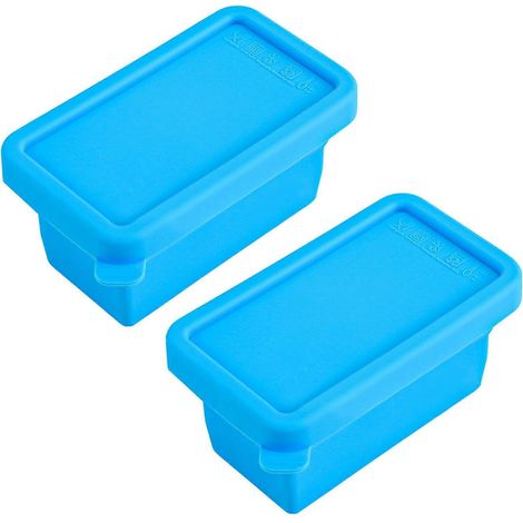 1/2 Plateau de congélation en silicone avec couvercle, qualité alimentaire, 250 ml, démoulage facile, sans BPA, moule, récipient de congélation empilable pour soupes et autres aliments. (1/5)