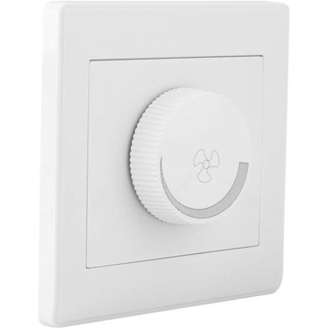 220V 15 300W 86x86mm Interrupteur Ventilateur de Plafond Variateur de Lumiere Bouton de Commande de Panneau Mural Blanc Interrupteur de Variateur D'éclairage (1/5)