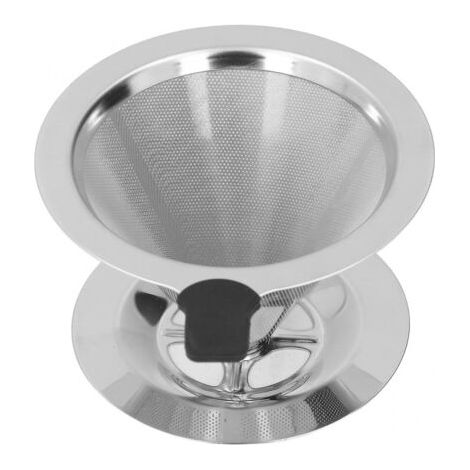 Filtre à café goutte à goutte en acier inoxydable réutilisable pour 1 à 2 tasses avec double maille 300 mailles (1/3)