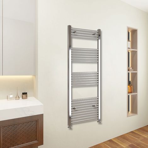 AICA 1600x400mm(HxW) Chrome Straight Central Heating Towel Rail Radiator