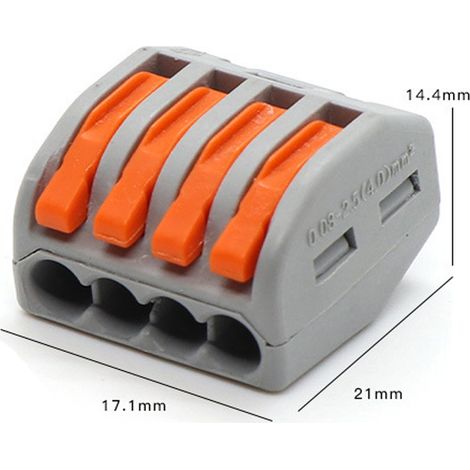 Connecteur rapide 20 pièces PCT 214, borne électrique fendue, excellente conductivité, connexion flexible, fil rigide, kit de serrage universel (1/4)