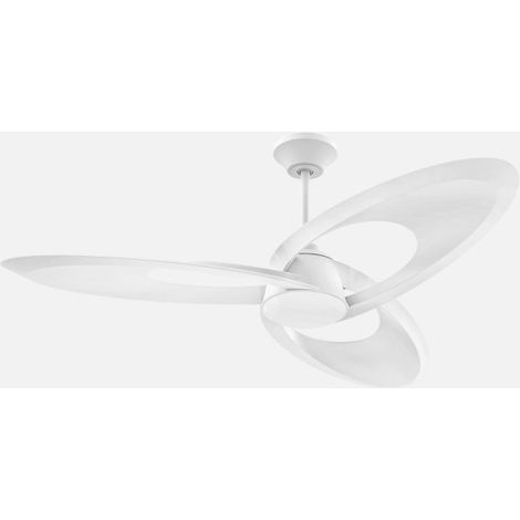 ABRILA - Ventilador DC Tarazona 18W 3 Aspas 6 Velocidades LED Integrado 3 Temperaturas de Luz Control Remoto 35/45x136x136 cm Blanco
