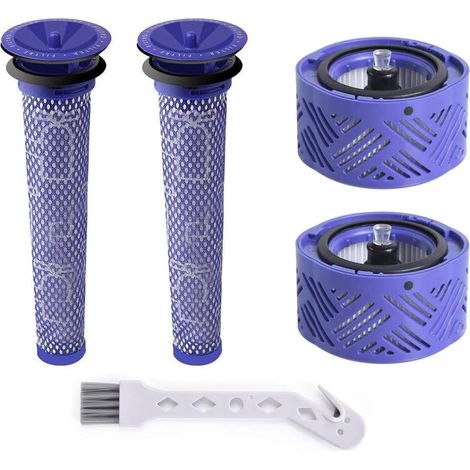 Aspirateur Set d'accessoires pour Dyson V6 Séries, 2 pièces Lavables Pré-Moteur Filtre, 2 pièces Lavables HEPA Post-Moteur Filtre et 1pièce Outil de Nettoyage (1/5)