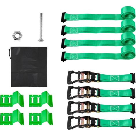 Mophorn Cinghia di Fissaggio per Ruote 50,8 x 2438,4 mm con Fibbia, Resistenza alla Trazione di 1986,73 kg e Capacità di Carico di 662 kg, Ideale per SUV, Rimorchi e Veicoli, Colore Verde (1/5)